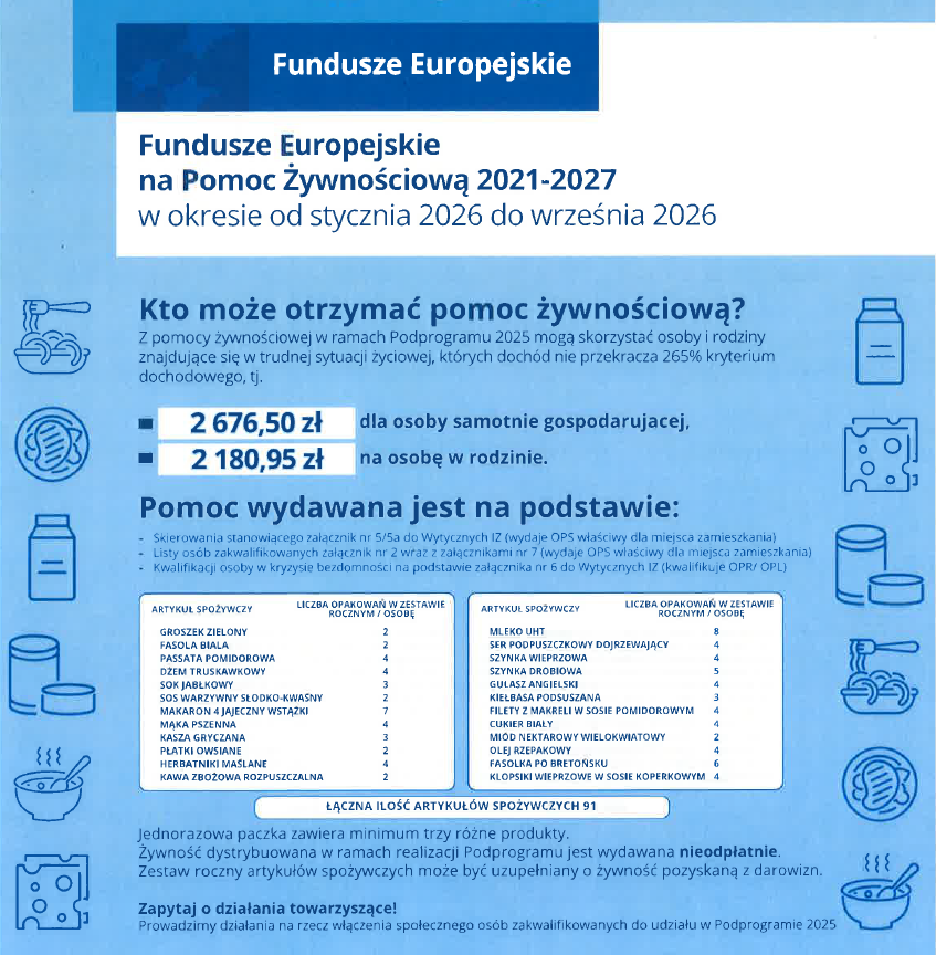 Plakat Pomoc Żywnościowa